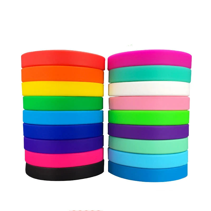 Set of 5 Silicone Sport Bracelets - Fashion Wristbands for Kids & Adults