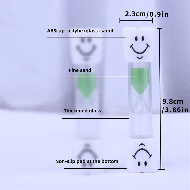 Children's 3-Minute Smiling Hourglass Sand Timer - Kids Toothbrush & Kitchen Sandclock