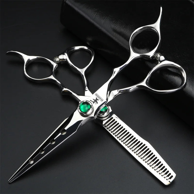 Professional Hair Scissors and Thinning Shears - 6 Inch Steel Salons & Barbershop Tools