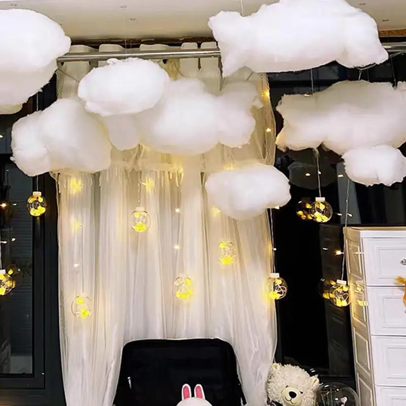 Wedding Cloud Decoration Set Artificial Cotton Cloud Hanging Props for Events