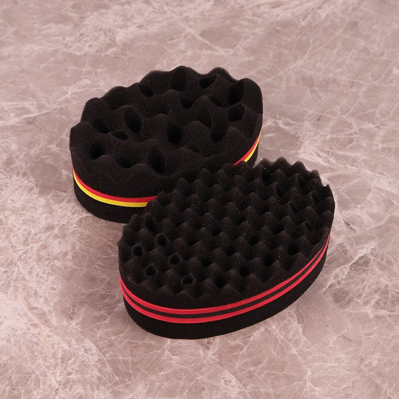 Double-Sided Magic Twist Hair Sponge for Curly & Wave Styling - Oval Dual-Use Hairbrush