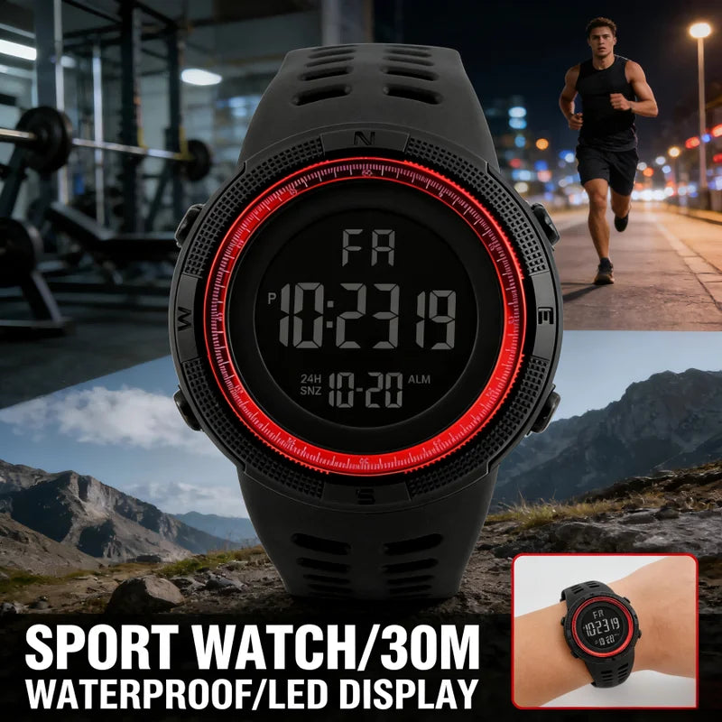 Men's Digital Sports Watch Waterproof Multifunction Military Wristwatch