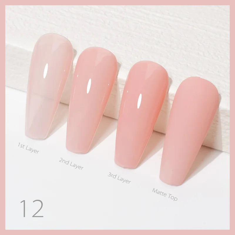 Color Rubber Base Gel Nail Polish 2-in-1 HEMA & TPO Free Jelly Pink 9ml