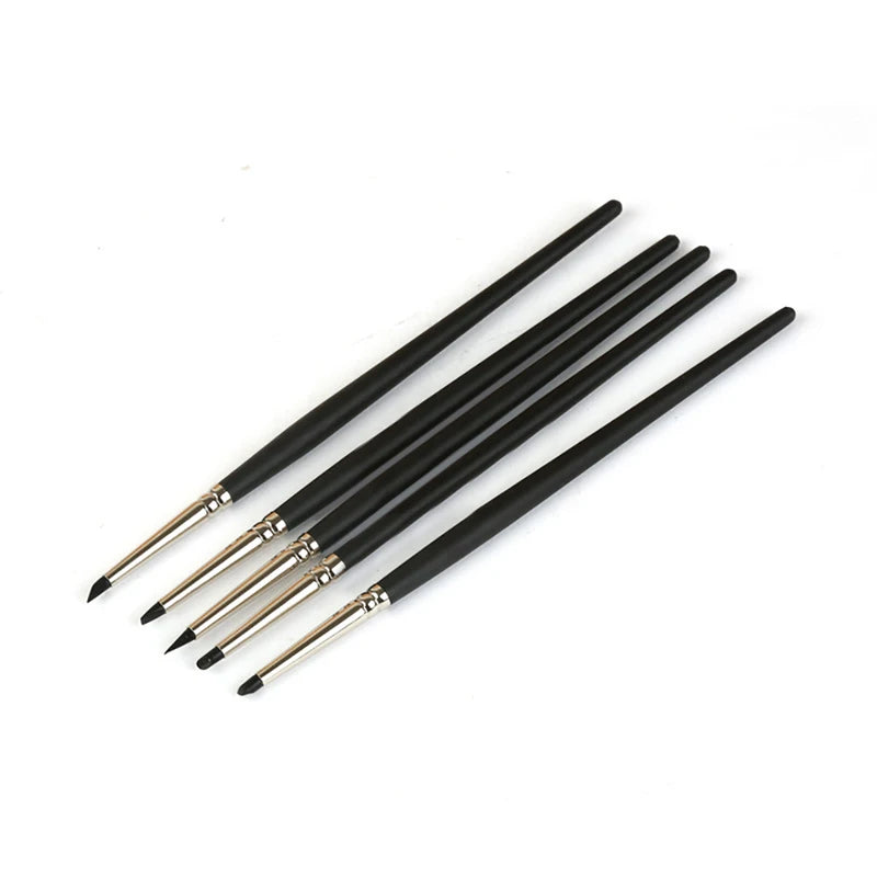 Silicone Nail Brush Set for Manicure Art and Sculpting - 5 Pieces