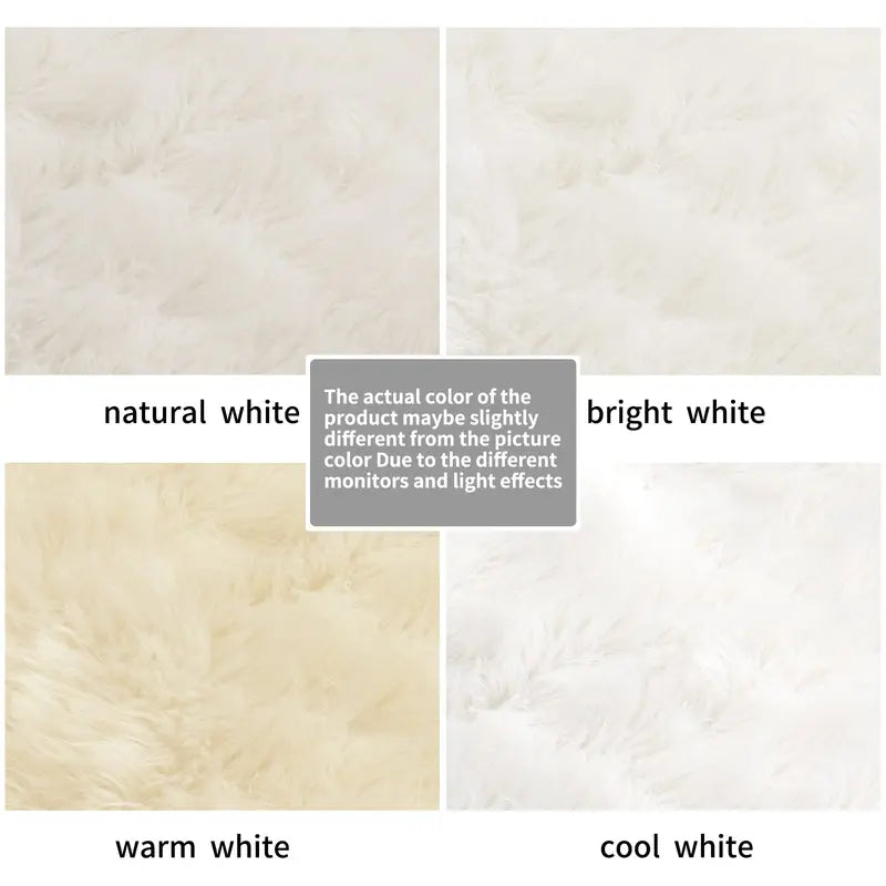 Fluffy Faux Fur Rug for Bedroom & Home Decor - Soft Plush Bedside Carpet