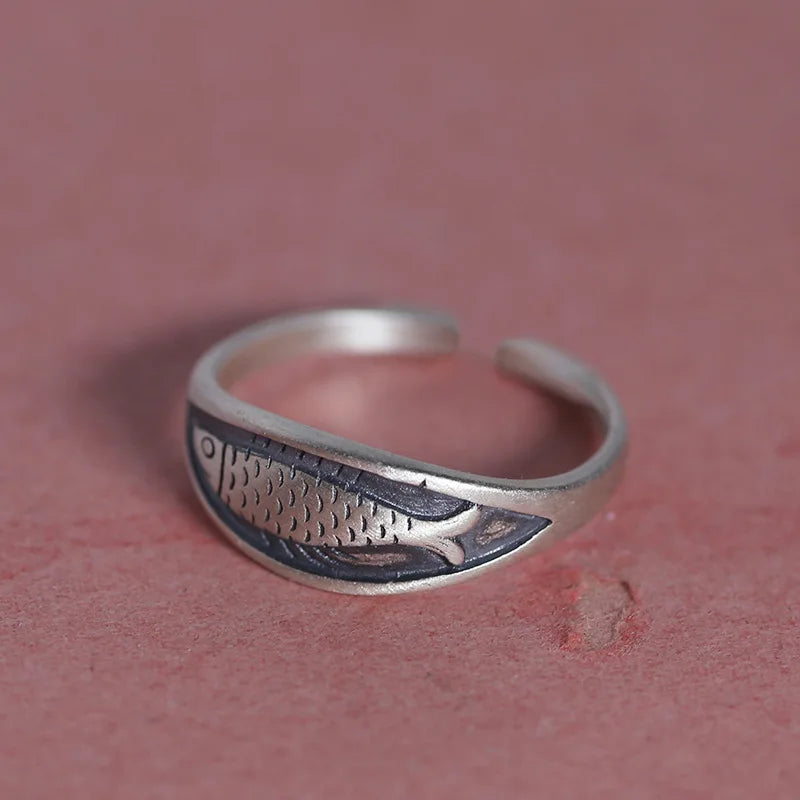 Sterling Silver Fish Stackable Rings for Women Engagement Wedding Jewelry