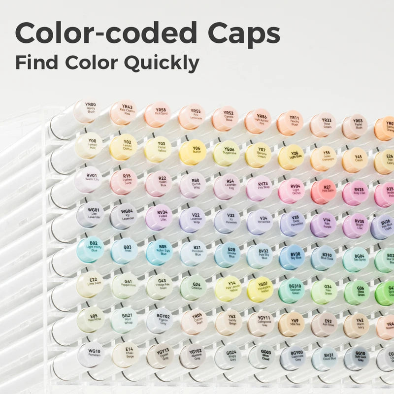 48 Pastel Marker Pen Set with Dual Tips Refillable Art Supplies for Drawing & Sketching