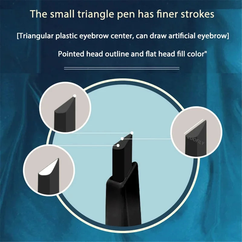 Waterproof Slim Eyebrow Pencil with Brush - Long-Lasting Cosmetic Pen for Natural Eyebrow Shaping