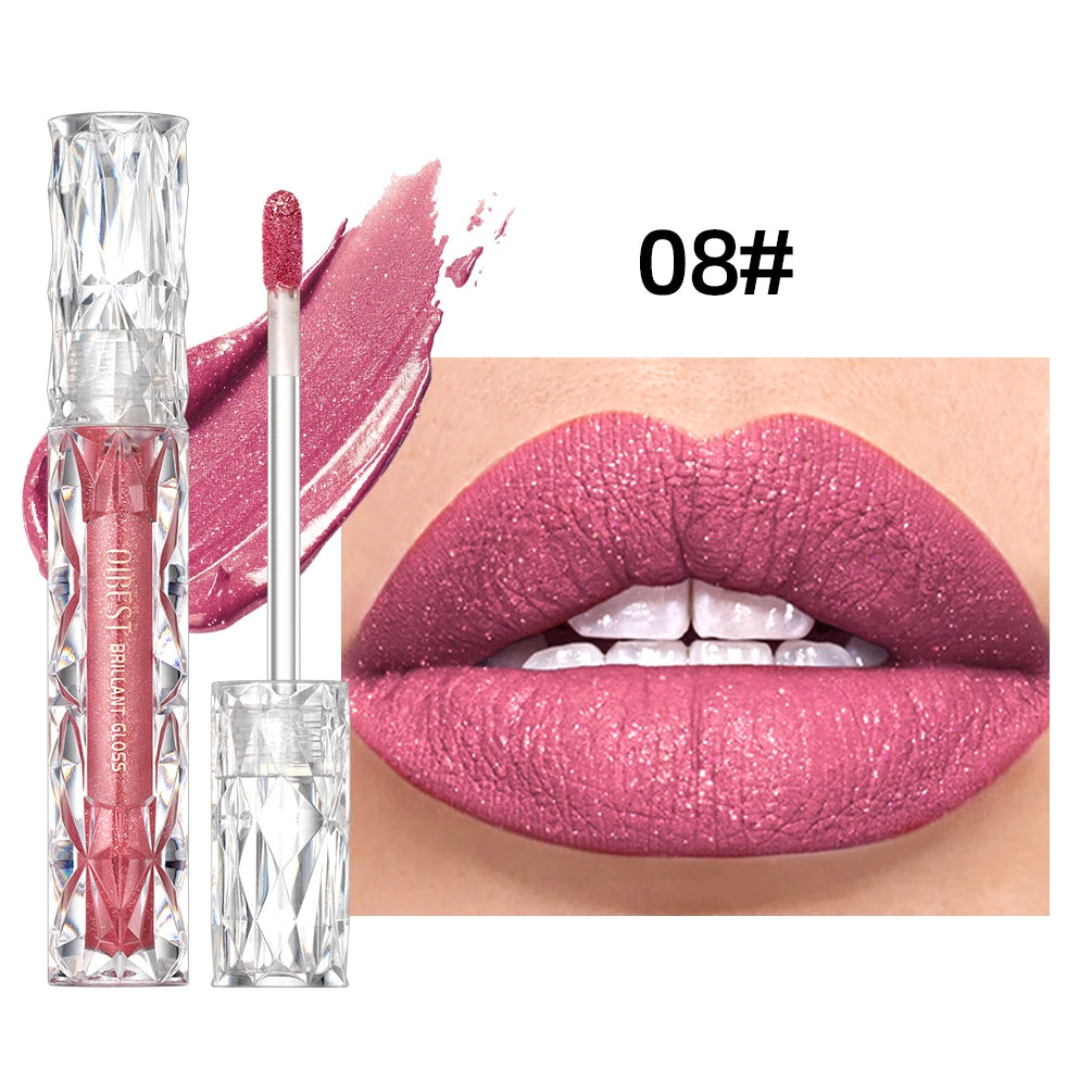 Shiny Glitter Liquid Lipstick - Waterproof Long Lasting Lip Gloss with Diamond Effect