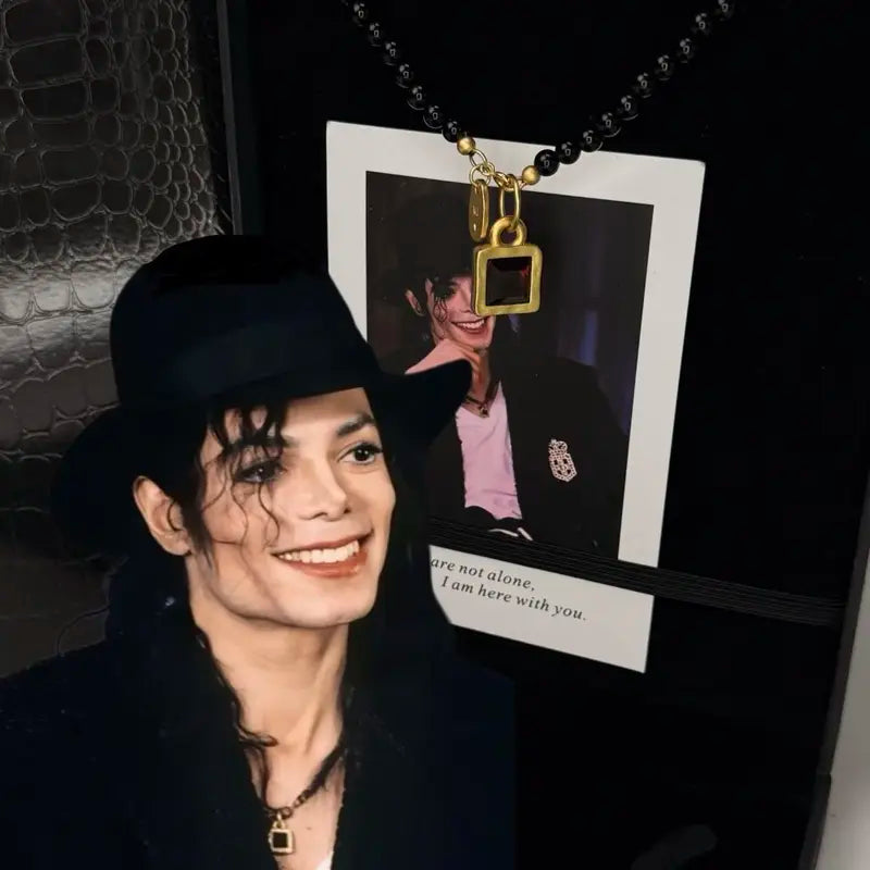 Vintage Michael Jackson Beaded Necklace Cosplay Prop - MJ Souvenir Gift