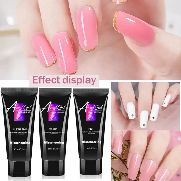 15ml Nail Extension Gel Kit Poly Nail Acrylic Build Strong Long-Lasting Polish