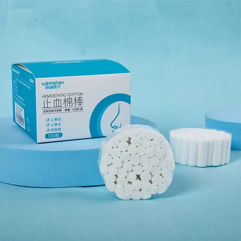 Children's Nose Bleeding Stopper Cotton Swabs 100Pcs - Soft, Hygienic & Absorbent