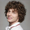 Brown Curly Short African-Style Wig for Men - California Style Role-Play Costume