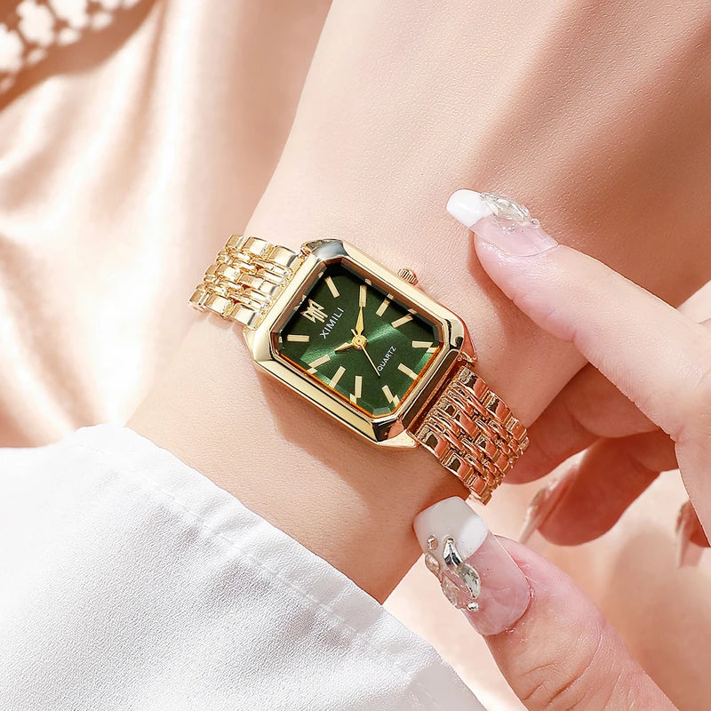 Women Quartz Watch with Stainless Steel Band Luxury Dress Wristwatch
