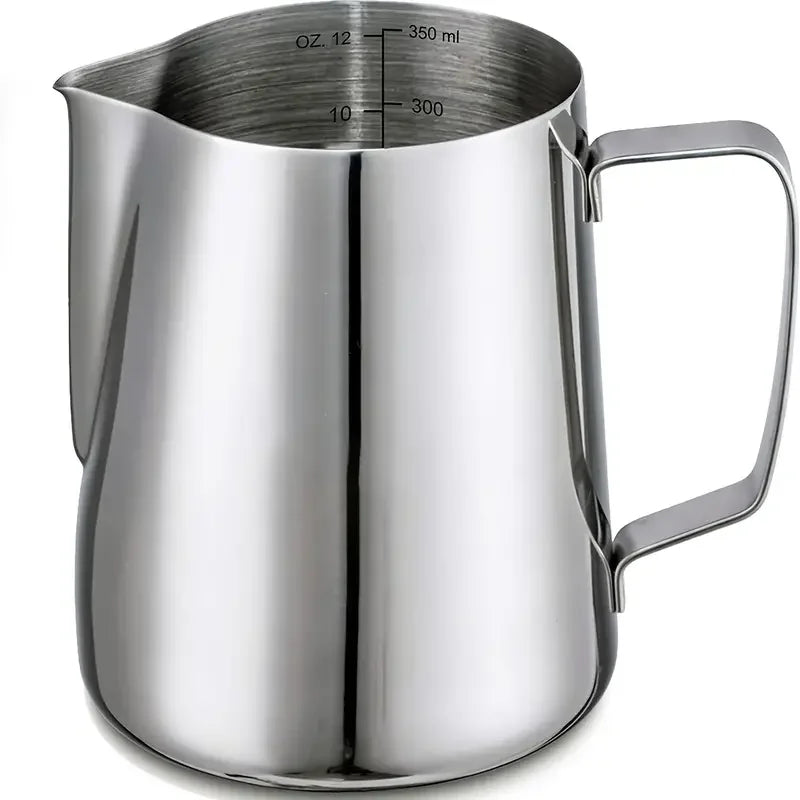 Stainless Steel Frothing Pitcher with Scale - 350/600/900ml Milk Steamer for Coffee & Latte