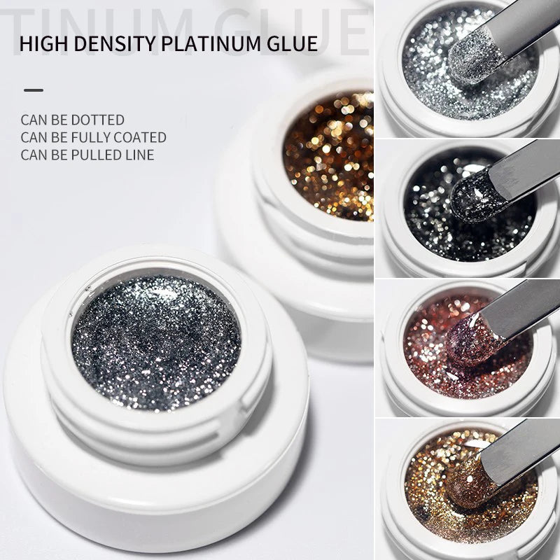 Reflective Glitter Gel Nail Polish Top Coat for Nail Art - 5ml Jar