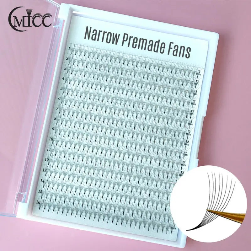 Premade Volume Lash Fans 8-15mm for Eyelash Extensions - 3D/6D/8D/10D Sharp Narrow Fans