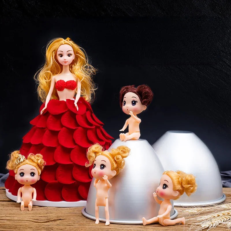 Aluminum Doll Cake Mold for Dress Cakes and Halloween Decorations - 4/6/7/8 Inch Sizes