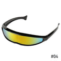Futuristic Narrow Cyclops Sunglasses with Mirrored UV400 Lenses – Costume Eyewear Men