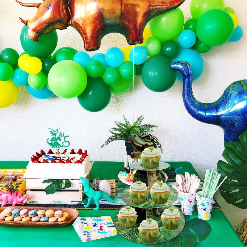 3-Tier Dinosaur Cupcake Stand Kids Party Decor Dino Dessert Tower