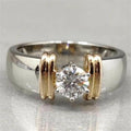 Two-Tone Cubic Zirconia Engagement Ring for Women - Elegant Wedding Jewelry