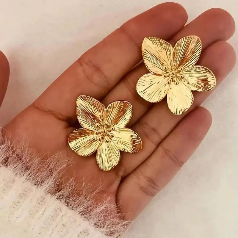 2-Pair Women's Trendy Flower Earrings Stainless Steel Jewelry Gift Set