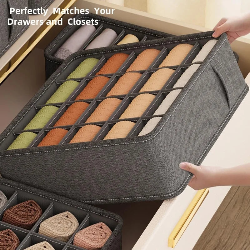 Foldable Underwear and Closet Organizer Storage Box - Multi-Color