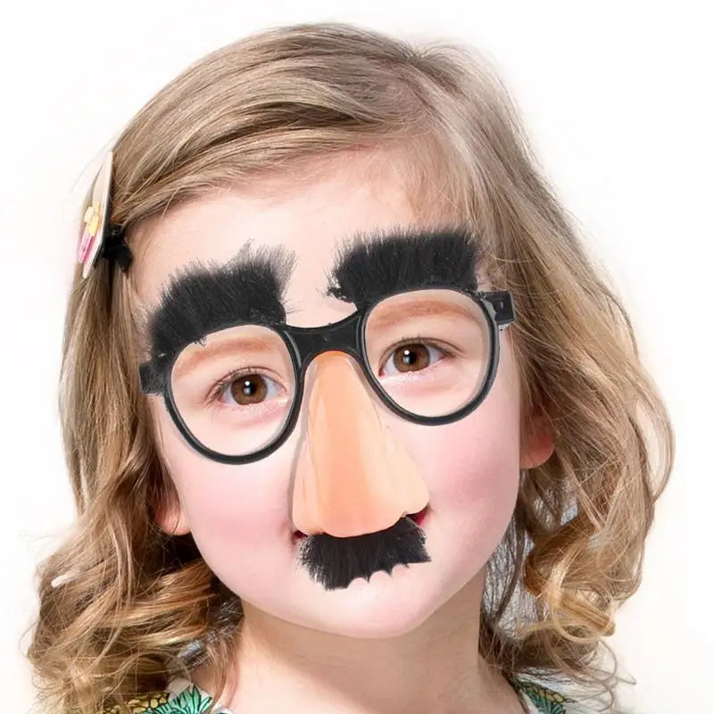 Funny Disguise Party Glasses with Big Nose Mustache & Eyebrows - Novelty Photo Props