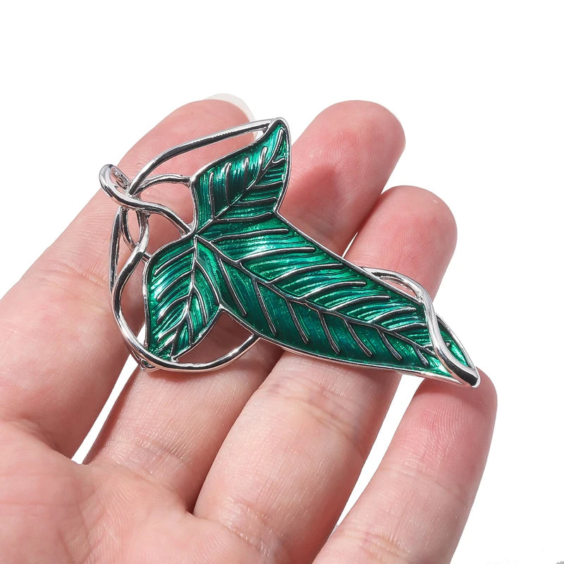The Lord of the Rings Elf & Hobbit Leaf Brooch Pin - Tolkien Gift for Women & Men