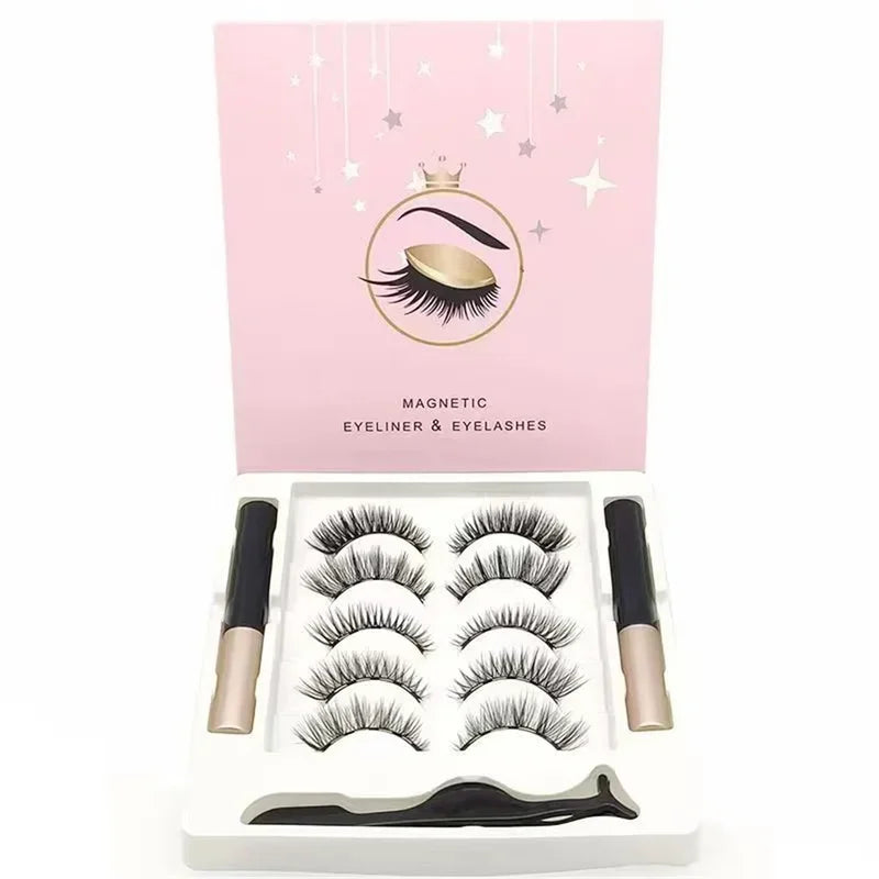 Magnetic Full Strip False Eyelashes Set - Natural, Dramatic, Thick Cilia