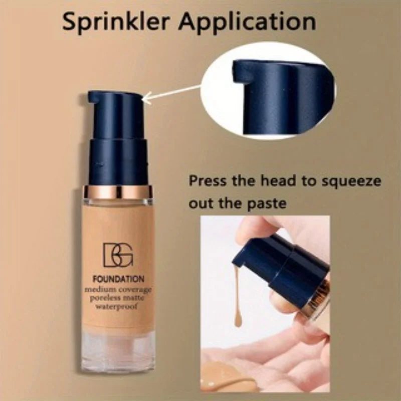 Matte Finish Oil-Control Foundation Powder Set with Puff - Long Lasting, Waterproof, Buildable Covering Dark Circles