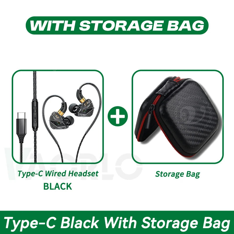 Heavy Bass In-Ear Headphones with Digital Chip & Mic - Wired 3.5MM/Type-C for Samsung & Android