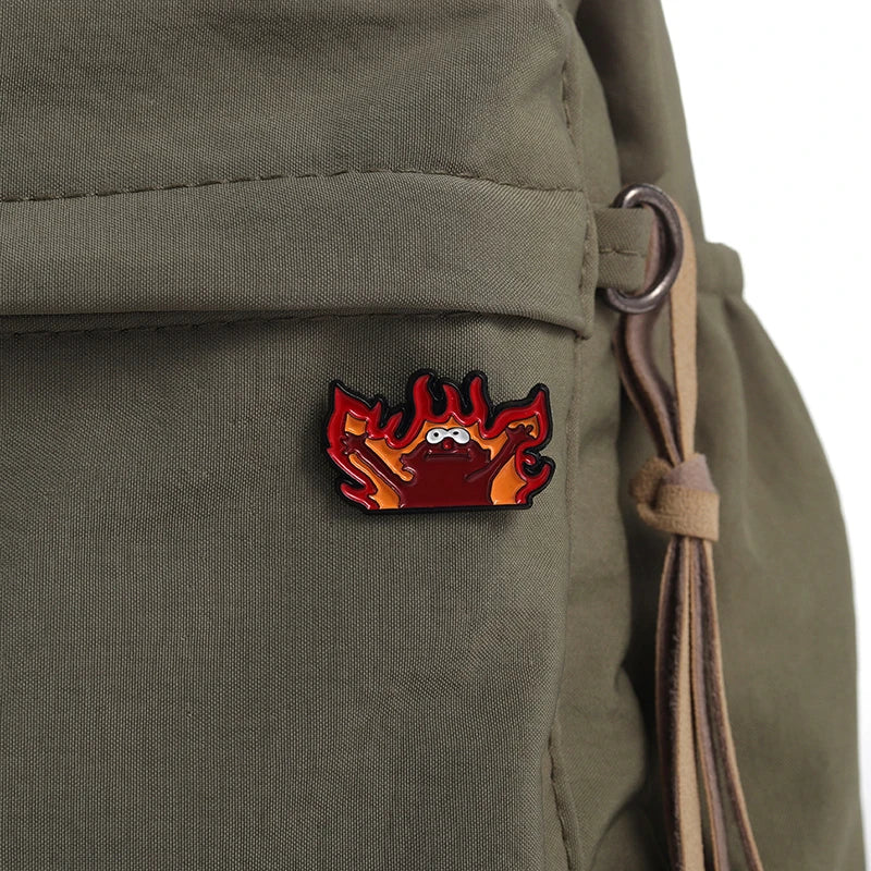Cute Cartoon Enamel Pins - Fire Helllmo Brooches for Kids & Friends