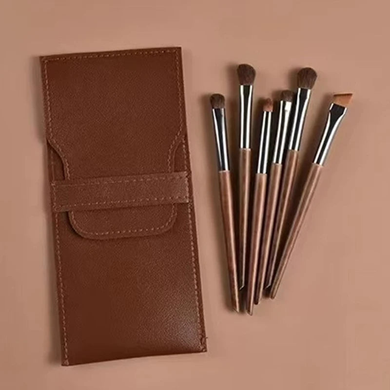Horse Hair Makeup Brush Set with Storage Bag - Soft Natural Bristles for Face & Eyes, Professional Quality