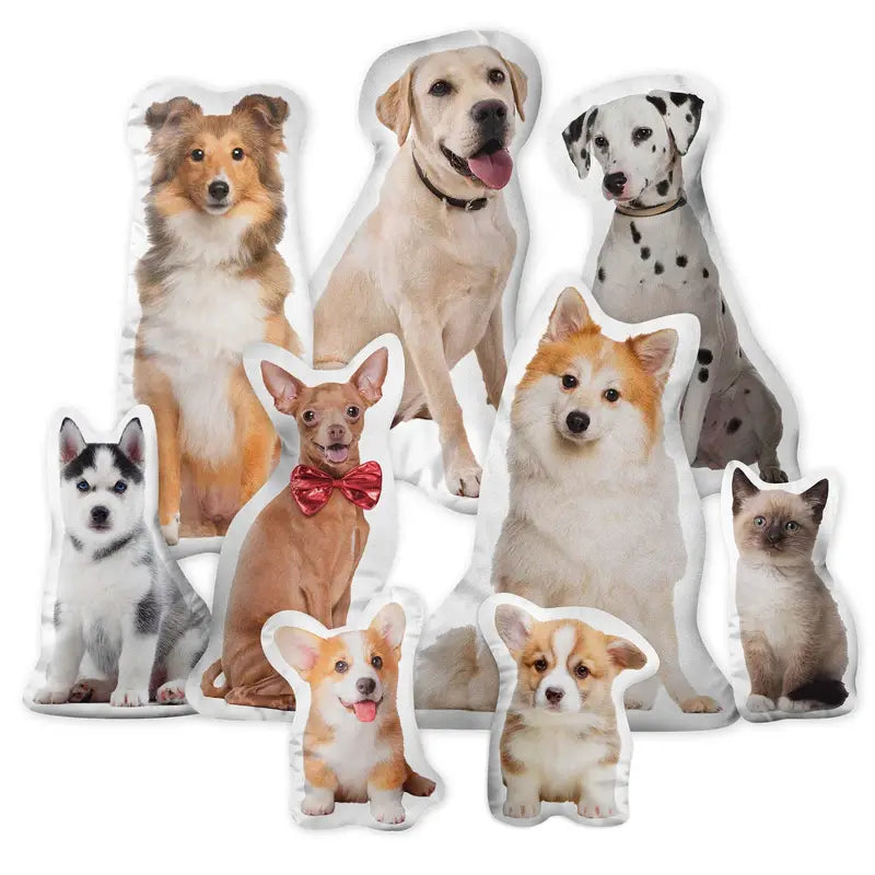 Personalized Dog & Cat Photo Pillow - Custom Pet Face Plush Gift