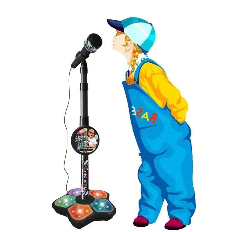 Kids Microphone Stand Toy for Children’s Karaoke & Pretend Play - Portable & Durable