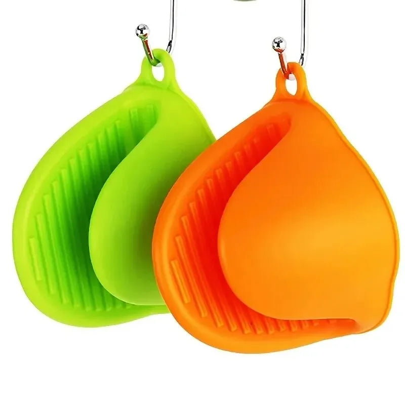 Silicone Oven Mitts 2-Pack Heat-Resistant Microwave Gloves Kitchen Heat Insulation