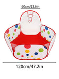 Children's Ocean Ball Pool with Basketball Hoop Play Tent for Kids - Multicolor, Red