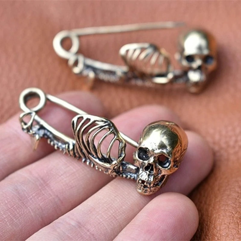 Halloween Skeleton Brooch Gothic Skull Enamel Pin Badge for Costume & Jewelry