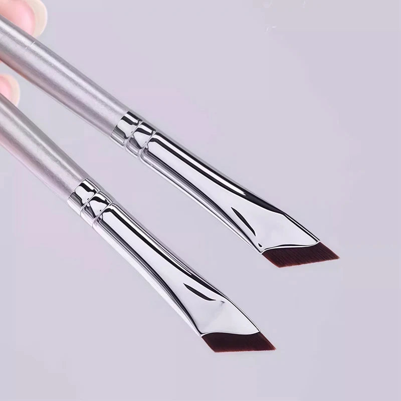 Diagonal Eyeliner & Eyebrow Brush Set - Ultra-Thin Detail Makeup Tools