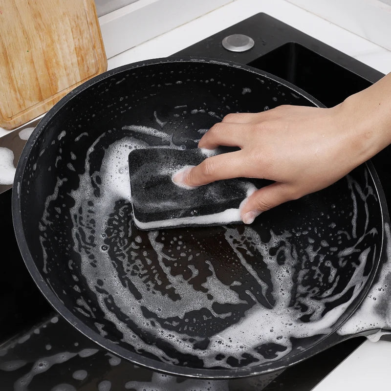 Double-Sided Dishwashing Sponge Set - Stain Removal Scouring Cloths, Kitchen Cleaning