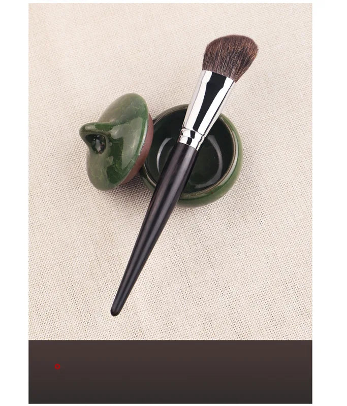 Pro Squirrel Hair Angled Contour Makeup Brush Bevel Blush Bronzer Ebony Handle