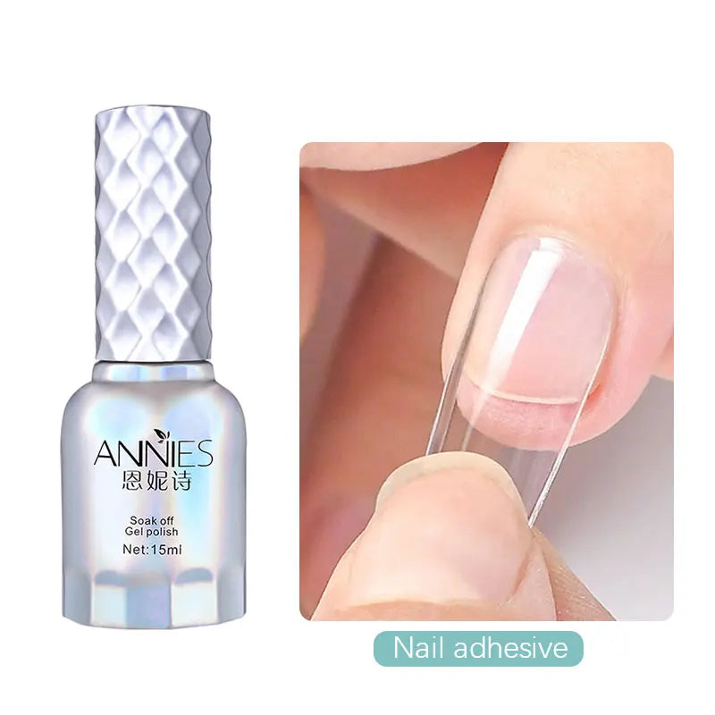 Strong Nail Glue for Acrylic Nails - Quick Dry, Brush On, Long-Lasting Adhesive