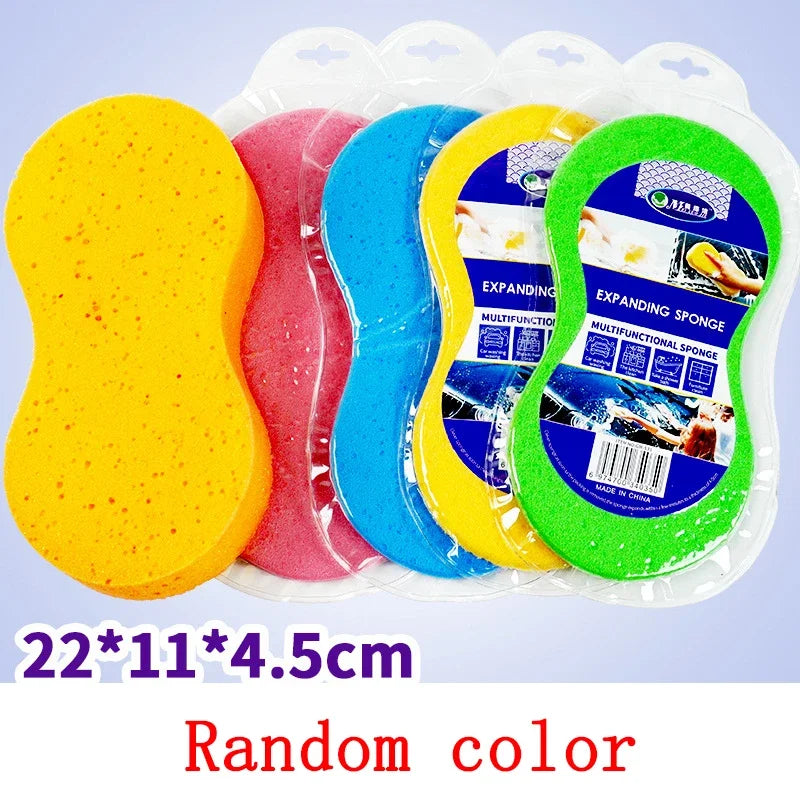 Large 8-Shaped Honeycomb Car Cleaning Sponge Block High-Density Auto Wash & Wax Tool