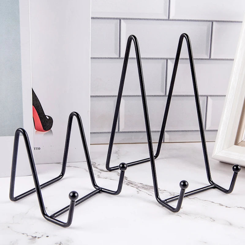Metal Dish Rack Plate Holder Magazine Display Stand Home Decor