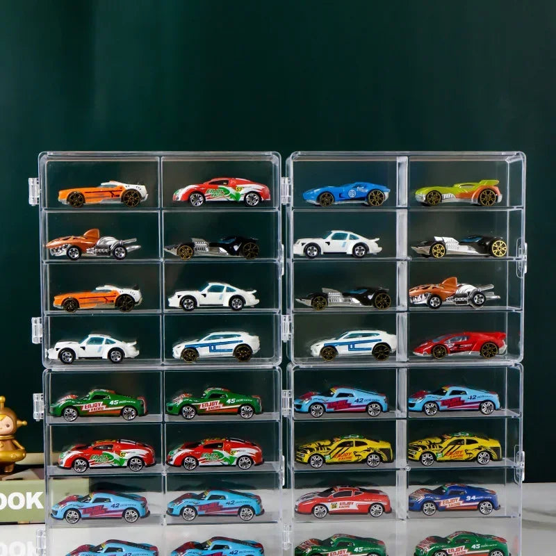 Acrylic Car Display Box 1:64 Scale for Hot Wheels Model Cars - 8 Grid Dustproof Storage
