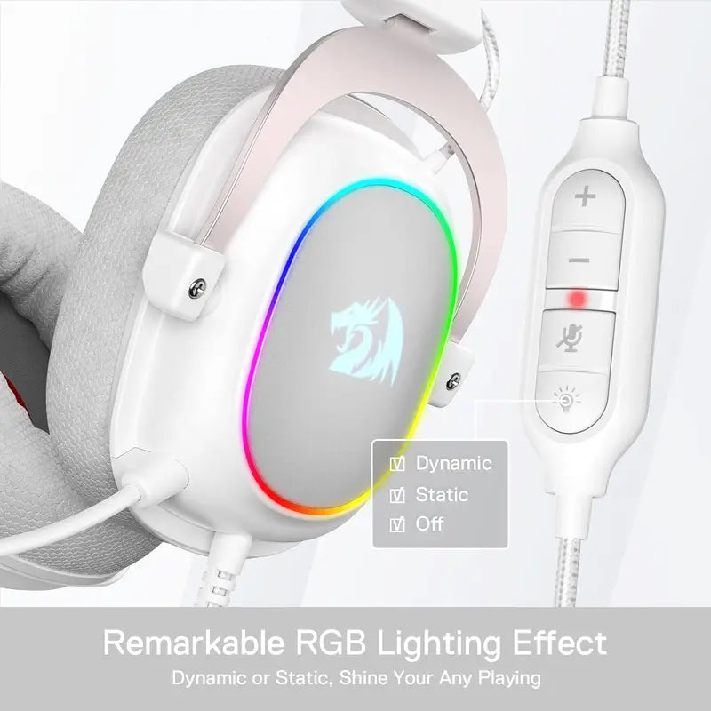Gaming Headset RGB Backlit Wired 7.1 Surround Sound Over-Ear Headphones