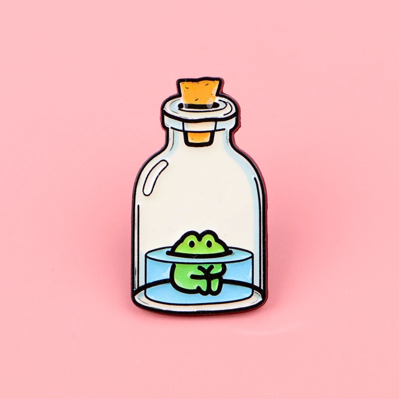 Cute Frog Enamel Pin Animal Brooch Lapel Pin Badge for Backpack Clothing