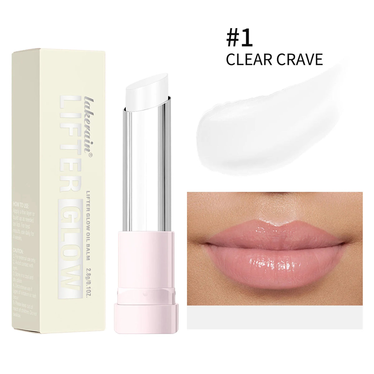 Hydrating Lip Oil Balm with Hyaluronic Acid & Glossy Finish - 24HR Moisturizing