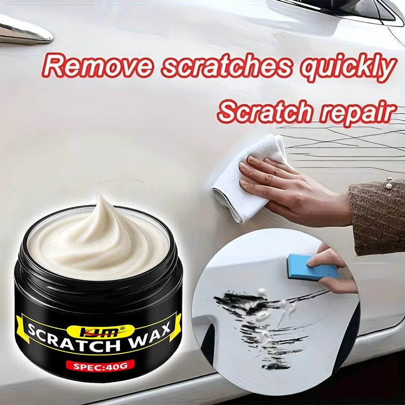 Car Scratch Remover Wax - Auto Paint Repair Polish with Sponge, 40g